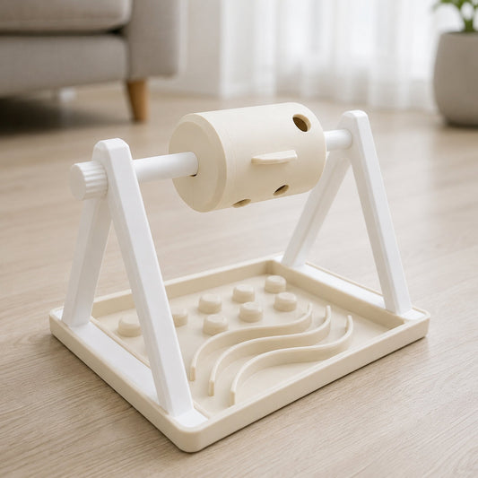 Brinquedo dispenser de petiscos para pets creme