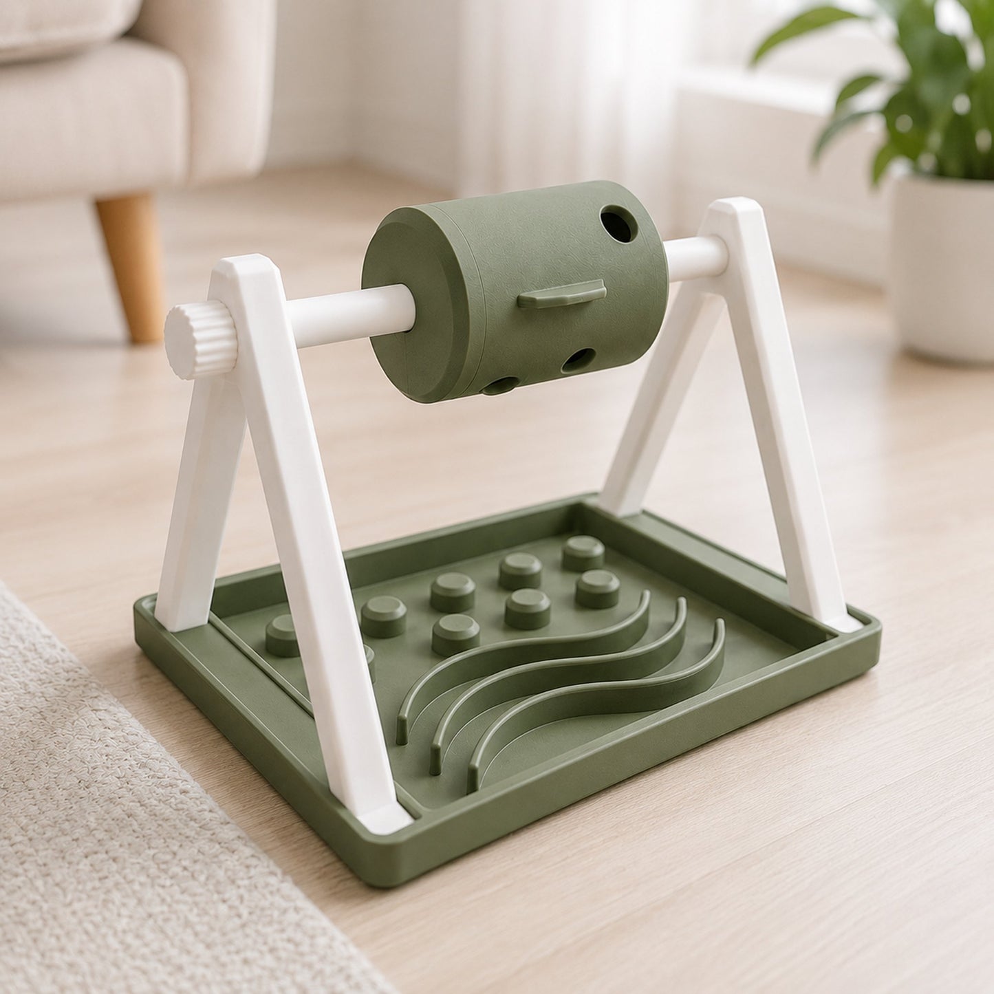 Brinquedo dispenser de petiscos verde sage
