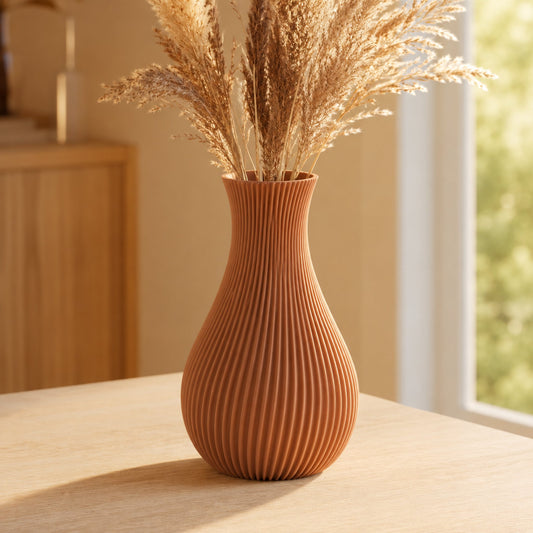 Vaso Japandi terracota com pampas