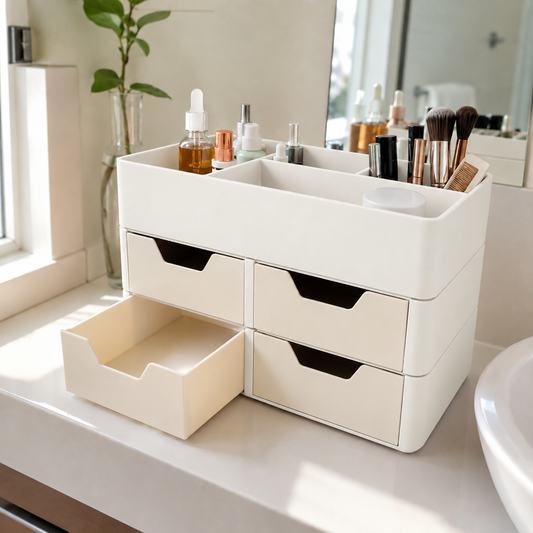 Organizador Escriba — Branco com gavetas claras