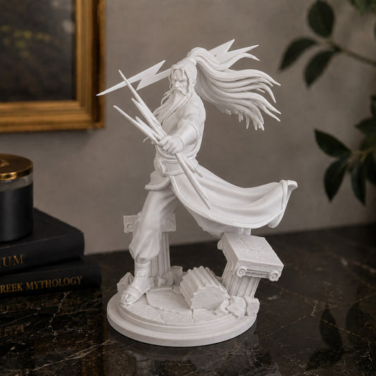 Estátua Zeus - mármore branco