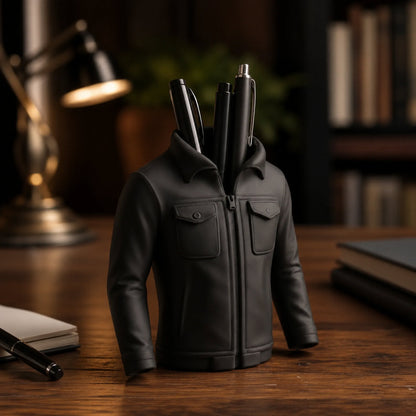 Organizador de mesa jaqueta preto porta-canetas