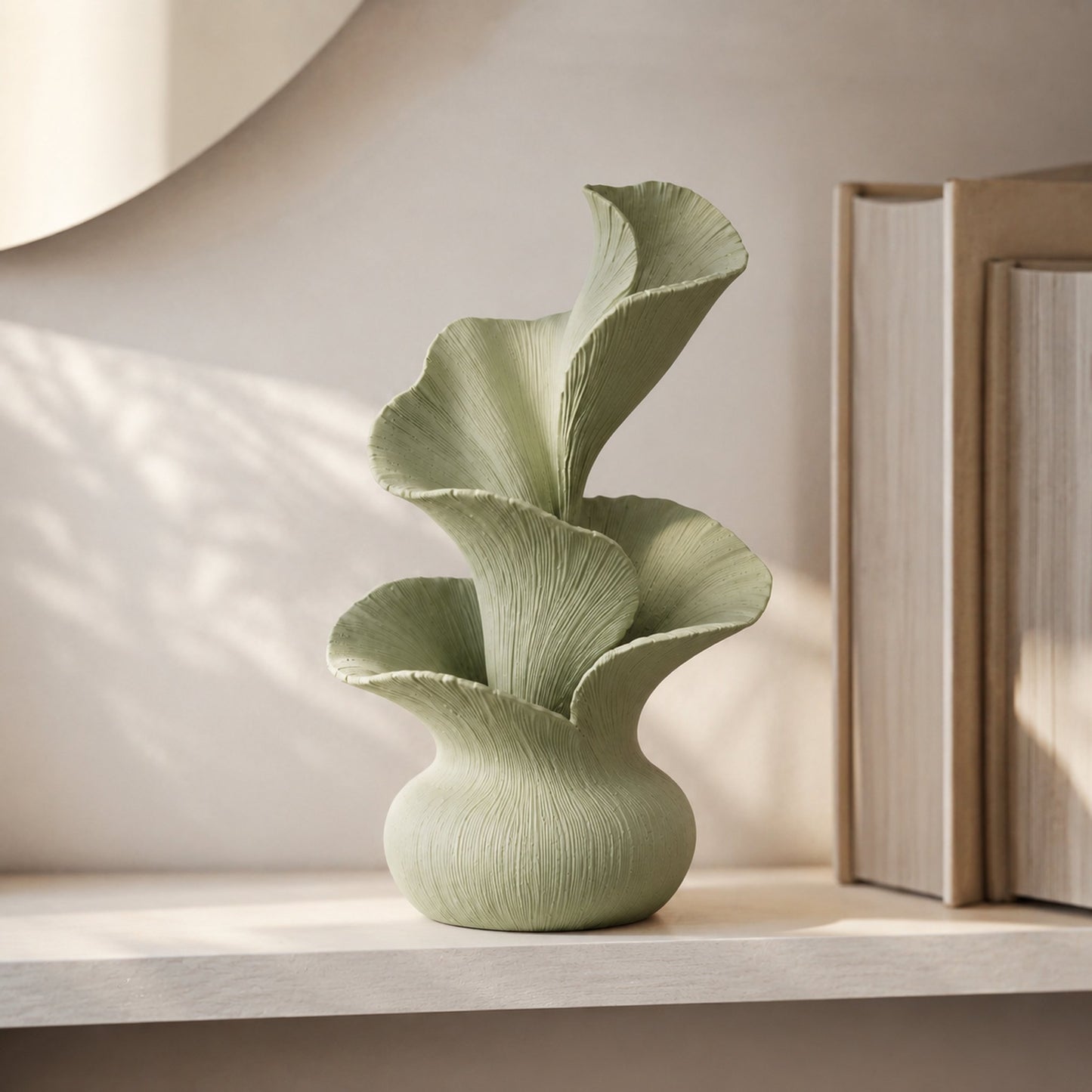 Escultura Pétalas ao Vento verde sage