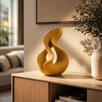 Escultura Twin Flow mostarda