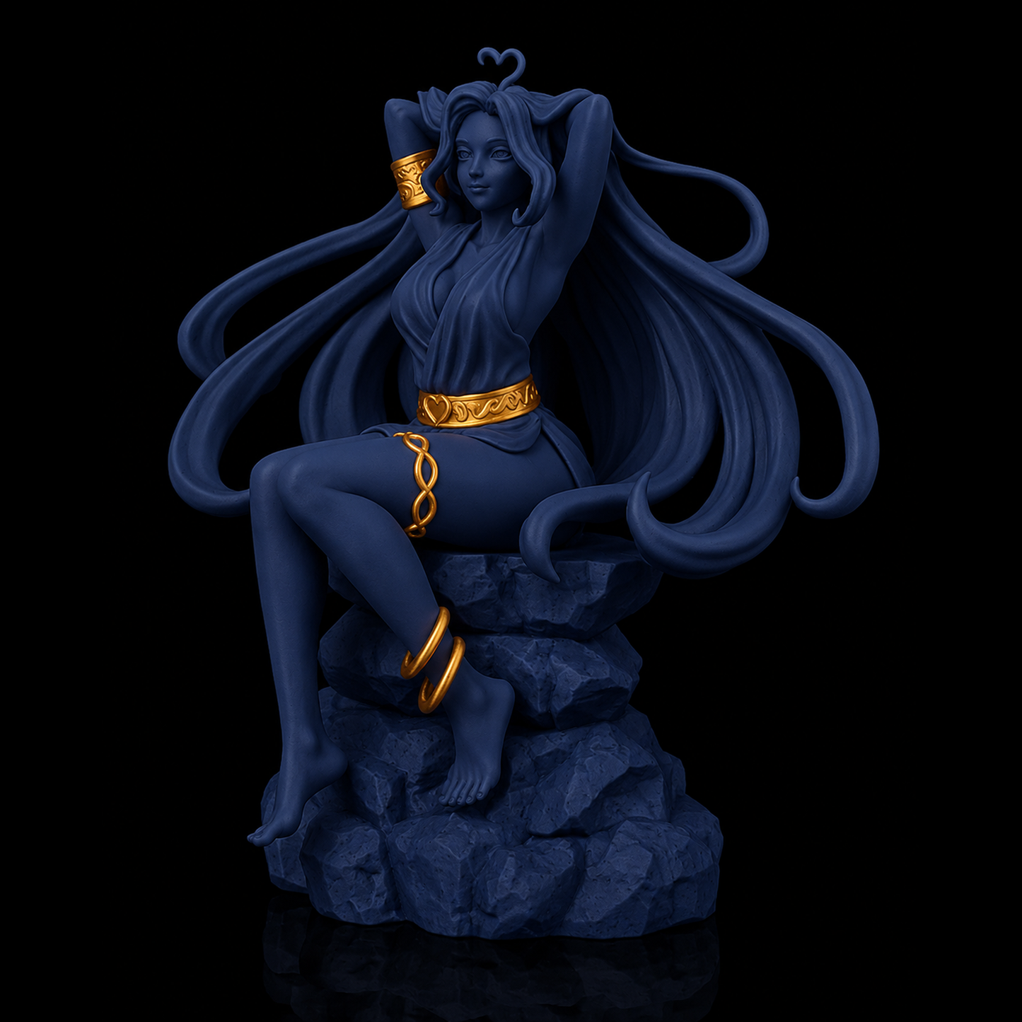 Estátua Afrodite - azul-marinho