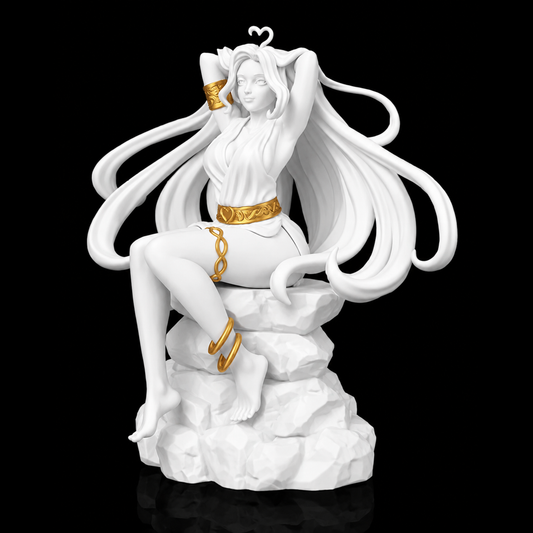 Estátua Afrodite - branco com detalhes dourados