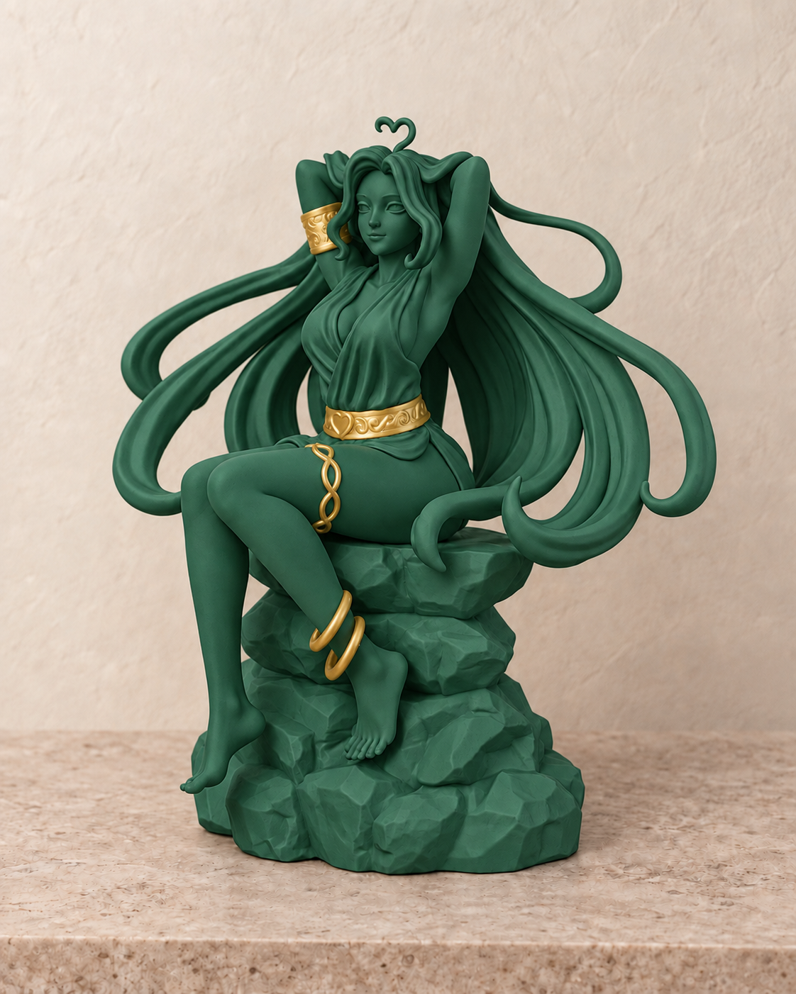 Afrodite — Holly Green com detalhes dourados
