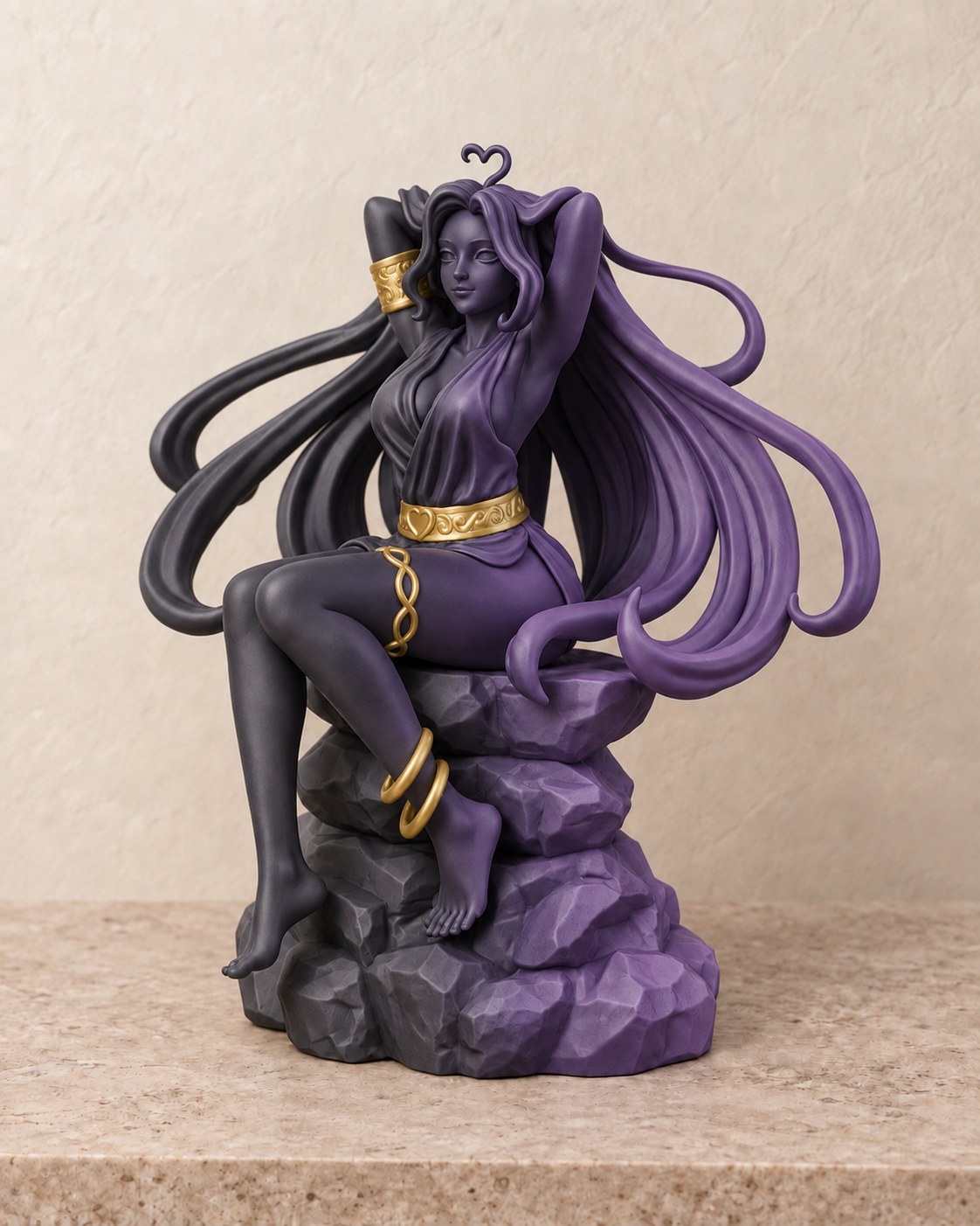 Afrodite — Preto e Roxo com detalhes dourados