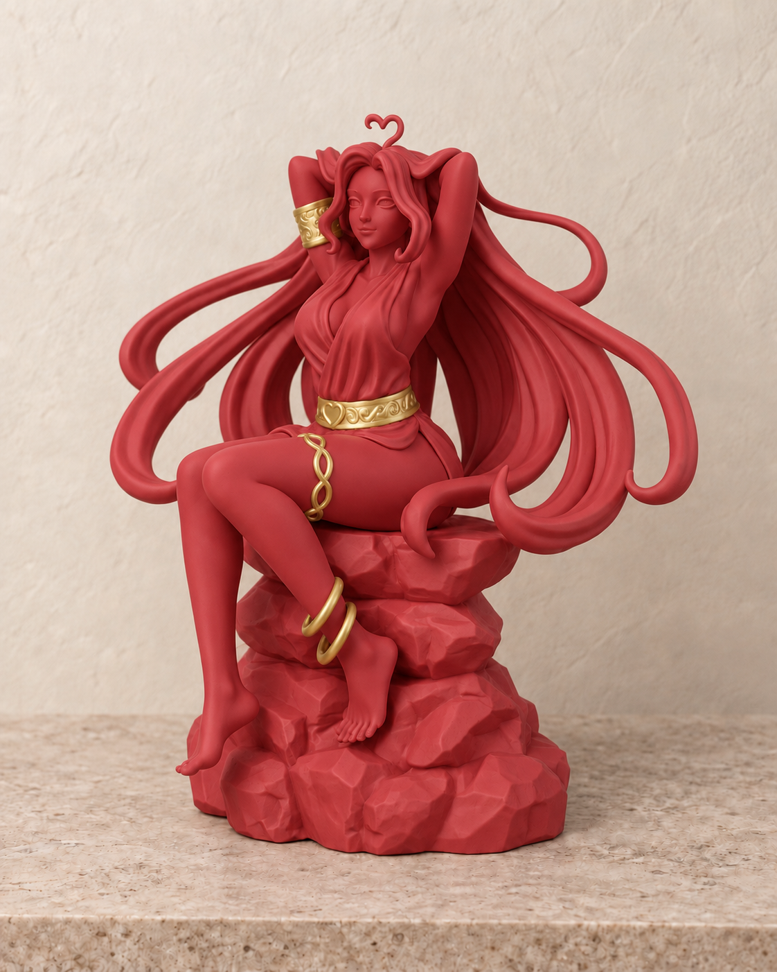 Afrodite — Vermelho com detalhes dourados