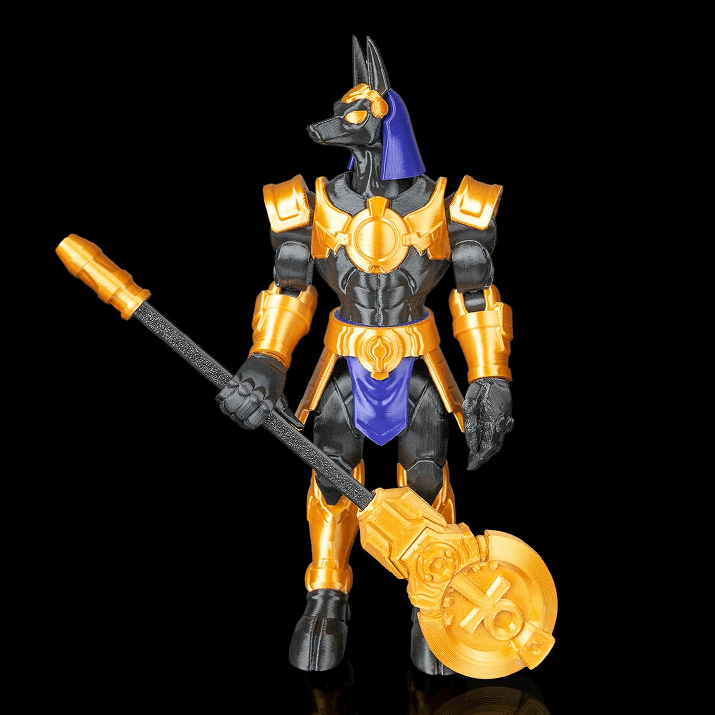 Anúbis Mecha — boneco articulado do guardião do além com machado