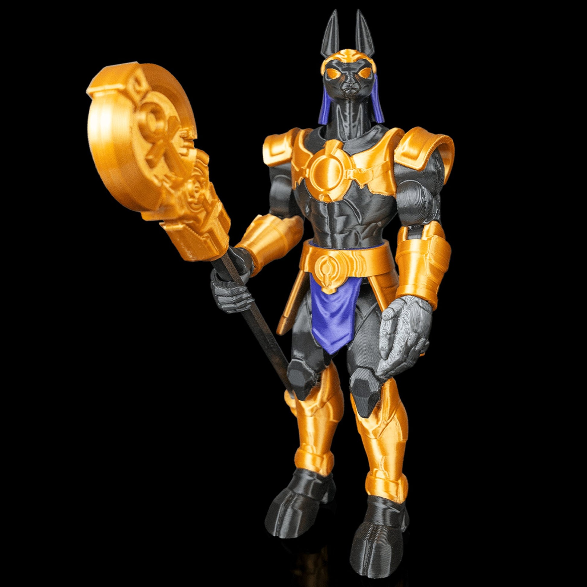 Anúbis Mecha em pose de guarda