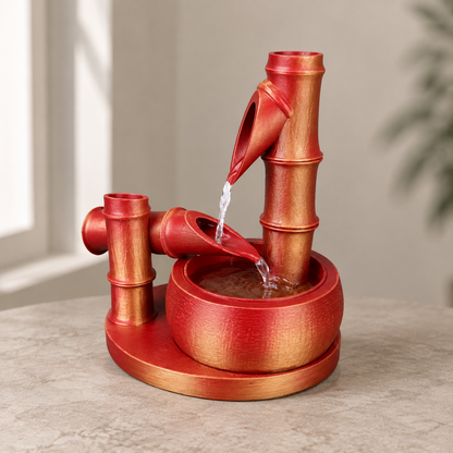 Fonte Bamboo Flow na cor Vermelho e Dourado