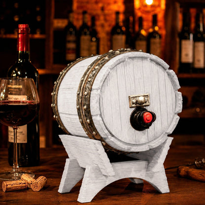 Dispenser de bebidas com visual de barril de carvalho e torneira, na cor translúcida