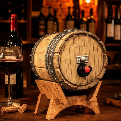 Barril de carvalho dispenser de vinho - carvalho claro
