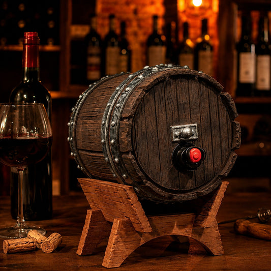 Barril de carvalho dispenser de vinho - nogueira escura