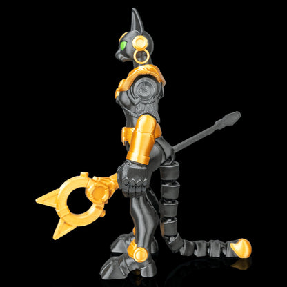 Articulações e armadura da boneca Bastet Mecha