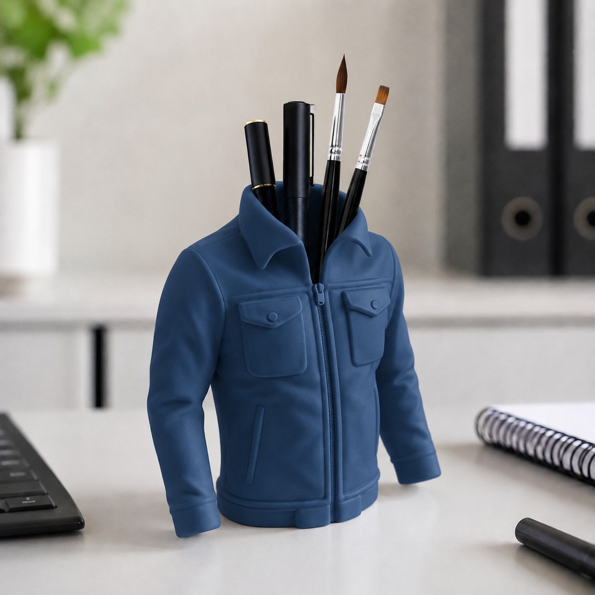 Blazer — Dark Blue — Organizador de mesa jaqueta com canetas e pincéis