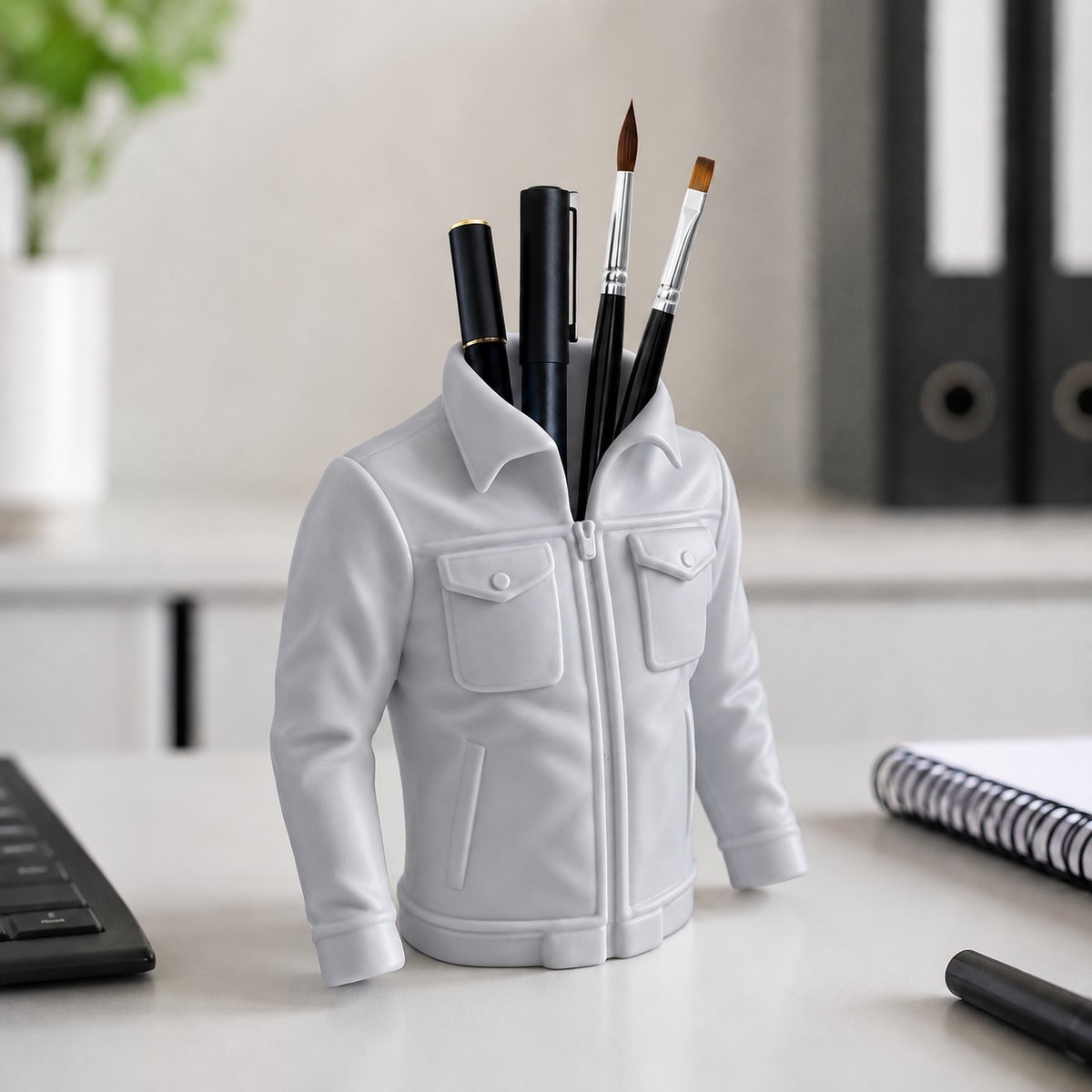 Blazer — Prata — Organizador de mesa jaqueta com canetas e pincéis