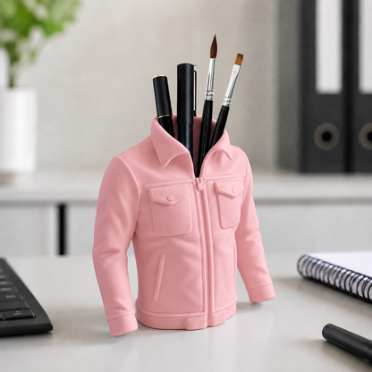 Blazer — Rosa — Organizador de mesa jaqueta com canetas e pincéis