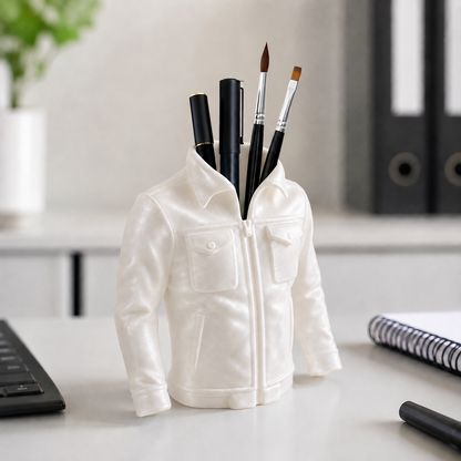 Blazer — Translúcido — Organizador de mesa jaqueta com canetas e pincéis