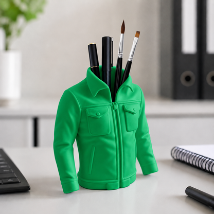 Blazer — Verde — Organizador de mesa jaqueta com canetas e pincéis