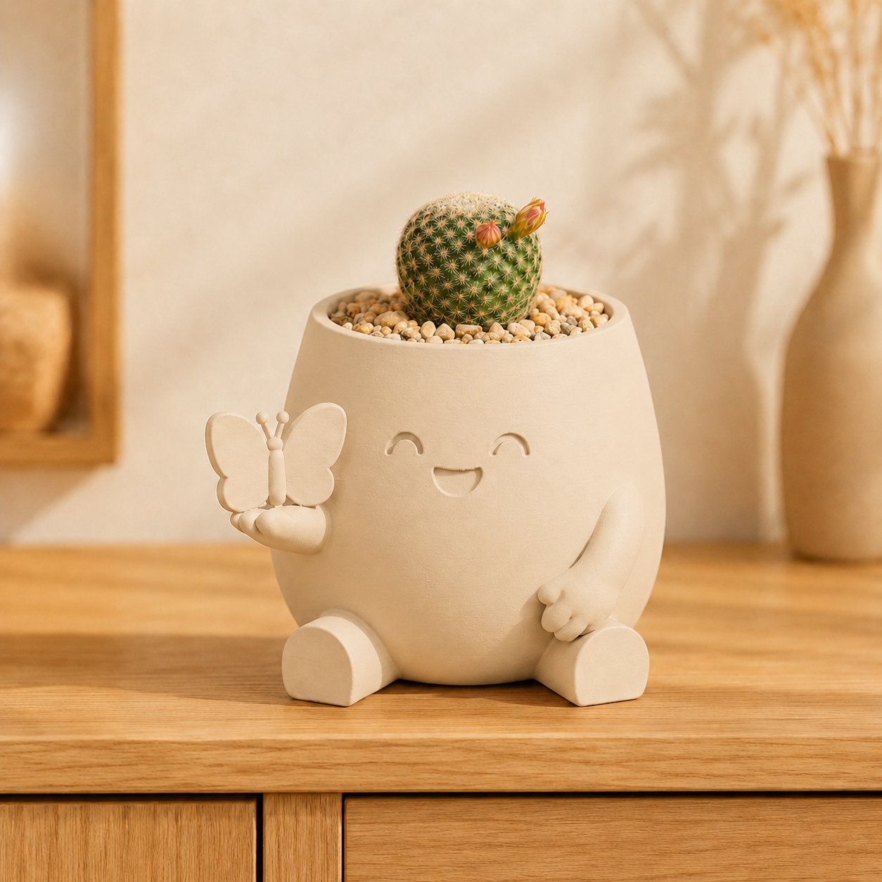 Borboleta — Vaso Amiguinho com Borboleta na Mão