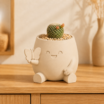 Borboleta — Vaso Amiguinho com Borboleta na Mão