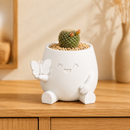 Borboleta — Vaso Amiguinho com Borboleta na Mão