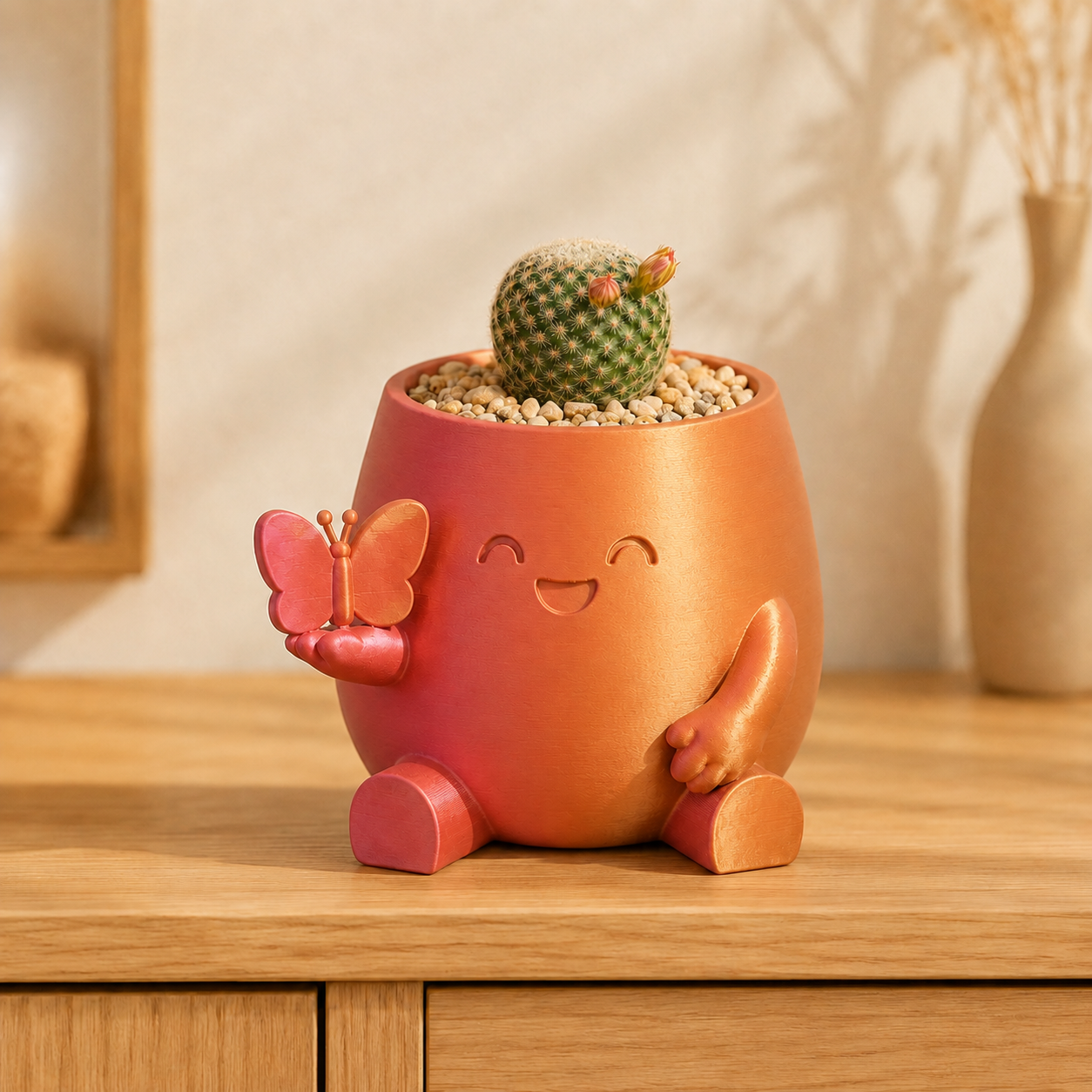 Borboleta — Vaso Amiguinho com Borboleta na Mão