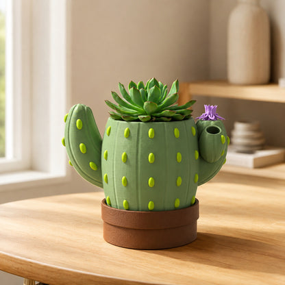 Vaso Cacto Sinalizador branco em ambiente decorado