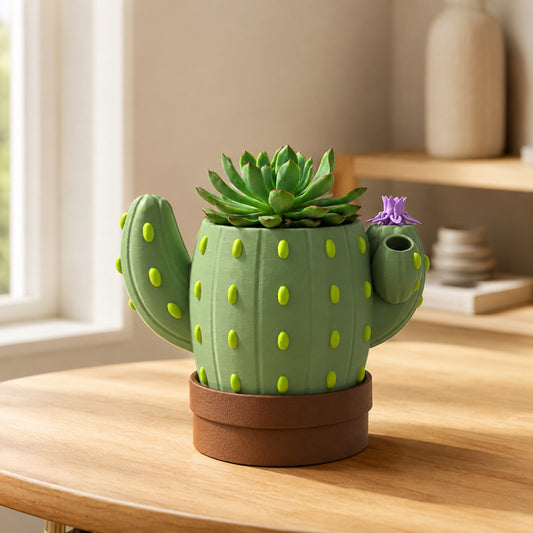 Vaso Cacto Sinalizador branco em ambiente decorado