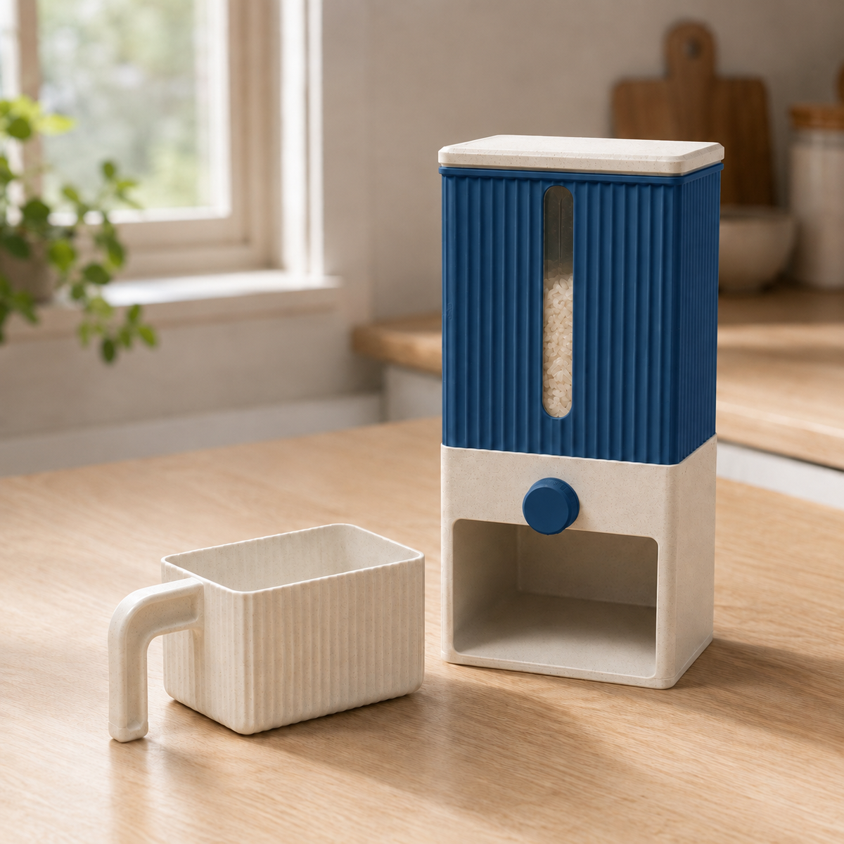 Dispenser Colheita — Dark Blue com base e copo claros