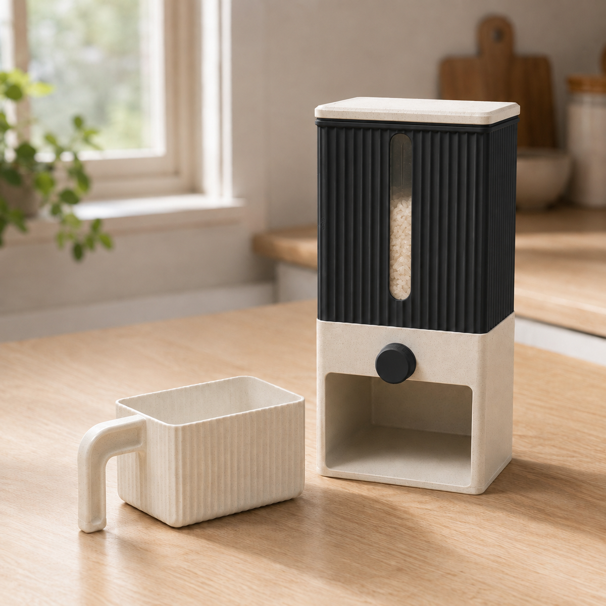 Dispenser Colheita — Preto com base e copo claros
