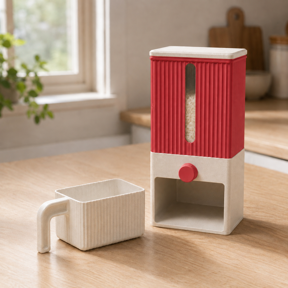 Dispenser Colheita — Vermelho com base e copo claros