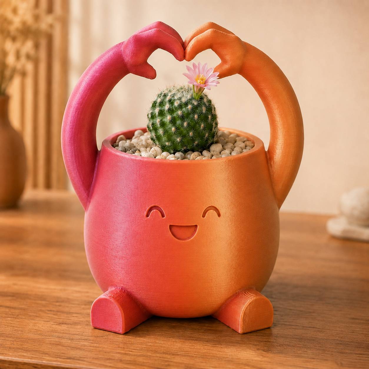 Coração — Vaso Amiguinho de Braços Erguidos