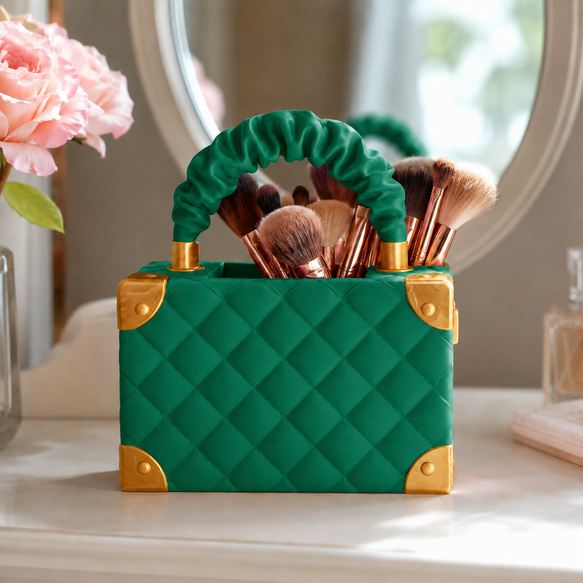 Vaso Bolsa Couture — Holly Green com detalhes dourados