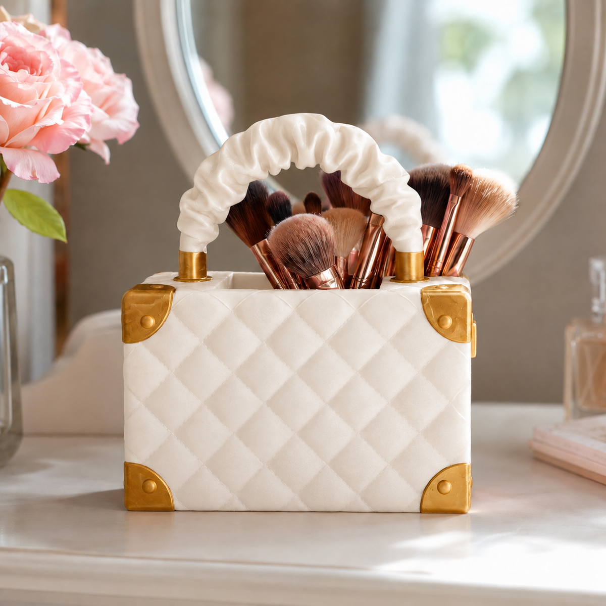 Vaso Bolsa Couture — Translúcido com detalhes dourados