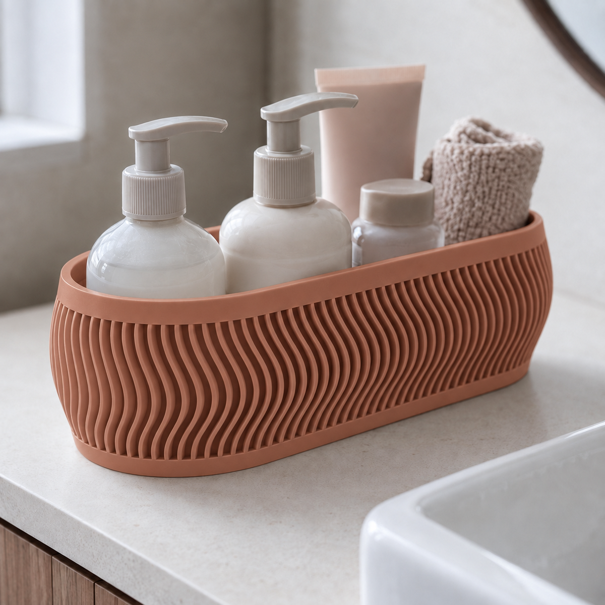 Elipse — Marrom Terracota — Organizador multiuso oval