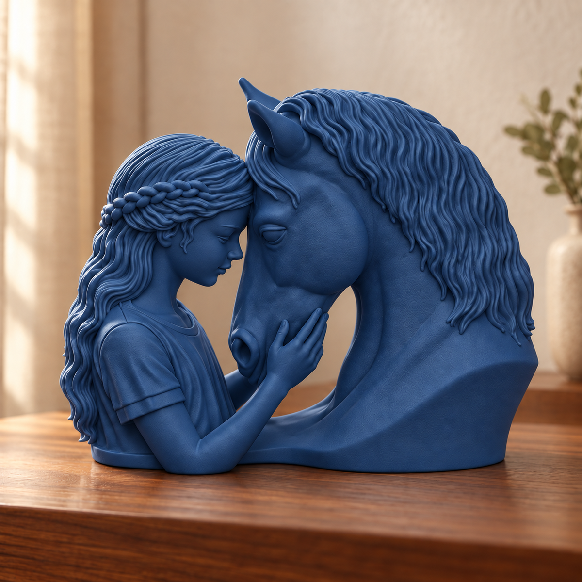 Elo — escultura mulher com cavalo, Dark Blue