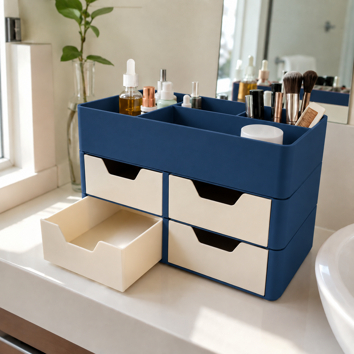 Organizador Escriba — Dark Blue com gavetas claras
