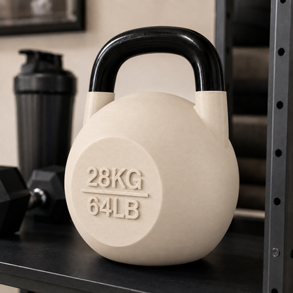 Pote Kettlebell Bege com alça preta