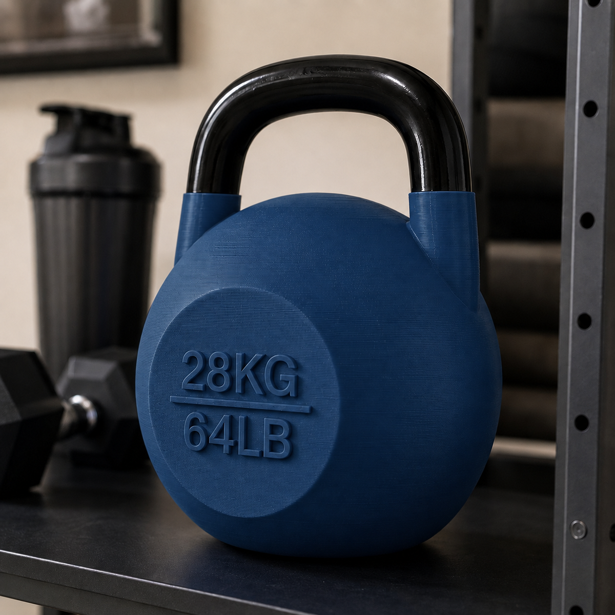 Pote Kettlebell Dark Blue com alça preta