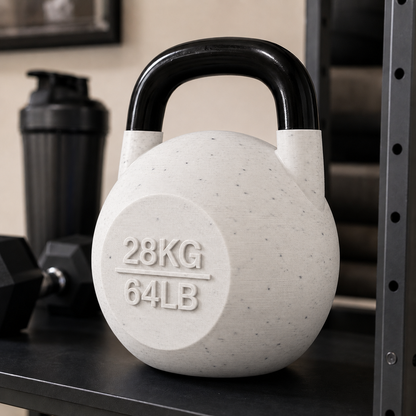 Pote Kettlebell Mármore com alça preta