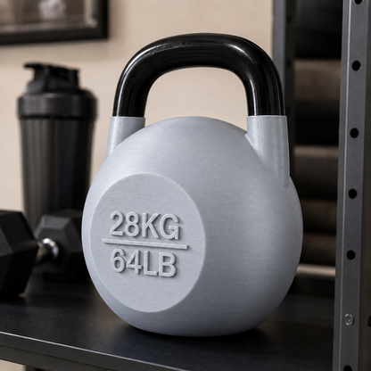 Pote Kettlebell Prata com alça preta