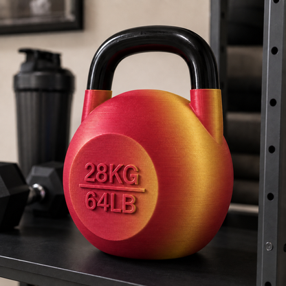 Pote Kettlebell Vermelho e Dourado com alça preta