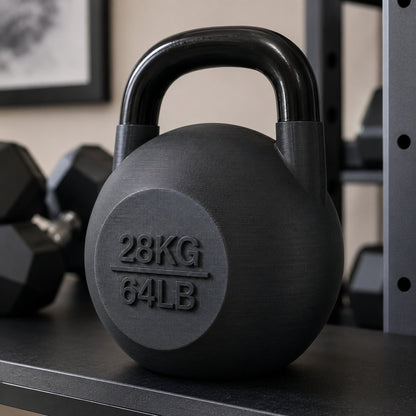 Pote kettlebell preto no home gym