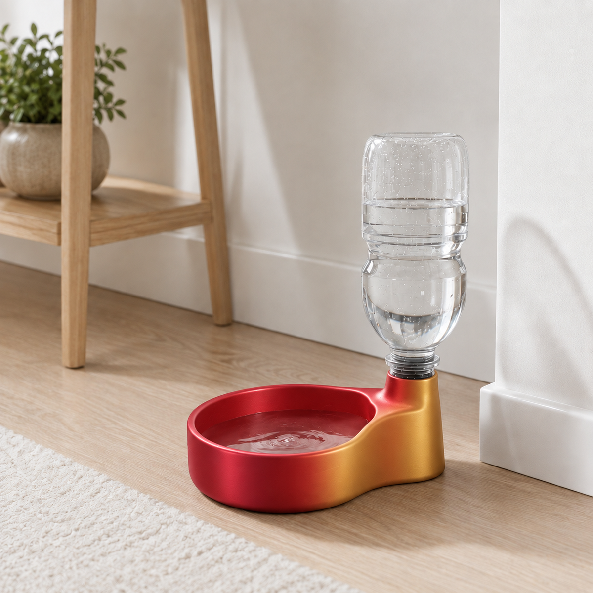 Nascente — Vermelho e Dourado — Bebedouro pet com reservatório de água