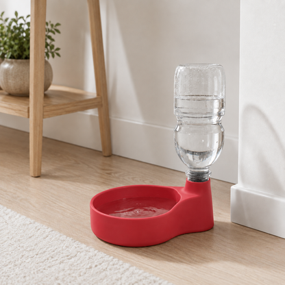 Nascente — Vermelho — Bebedouro pet com reservatório de água