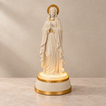 Nossa Senhora Iluminada — Bege com detalhes dourados