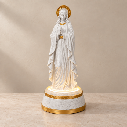 Nossa Senhora Iluminada — Mármore com detalhes dourados
